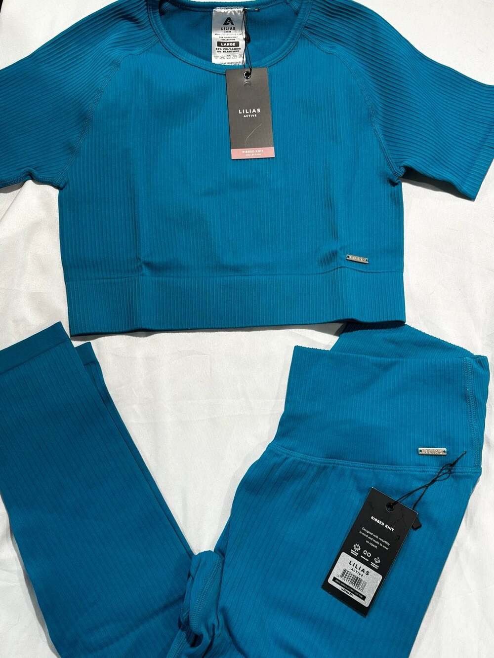 Newest Arrival !!Lilias Active Ribbed Seamless Two-Piece Set